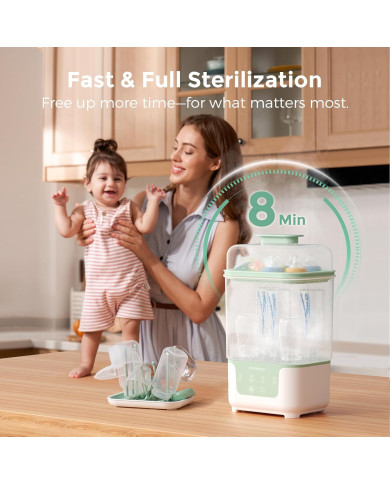 MOMCOZY BS04 4-in-1 Buteliukų Sterilizatorius su Džiovykle