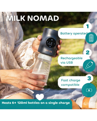 BEABA Milk Nomad Įkraunamas Mobilus Buteliukų Šildytuvas - Night Blue