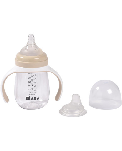 BEABA Mokomasis Buteliukas-Gertuvė 2in1, 210 ml, Clay Earth