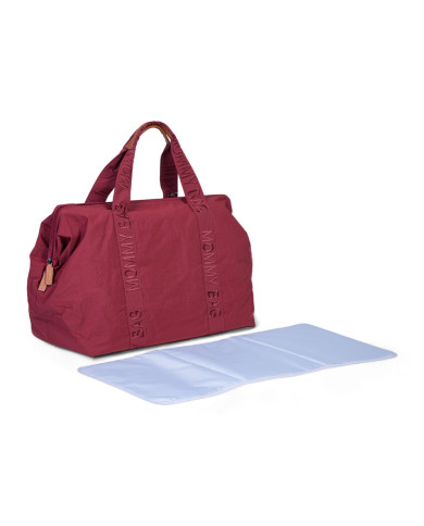 CHILDHOME Didelis Mamos Reikmenų Krepšys - Mommy Bag Signature Urban Burgund
