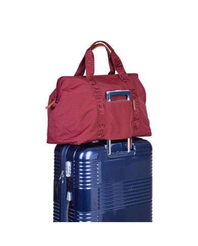 CHILDHOME Didelis Mamos Reikmenų Krepšys - Mommy Bag Signature Urban Burgund