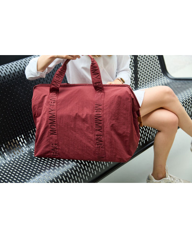 CHILDHOME Didelis Mamos Reikmenų Krepšys - Mommy Bag Signature Urban Burgund