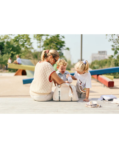CHILDHOME MOMMY CLUB Mamos Krepšys - Signature Teddy Off White