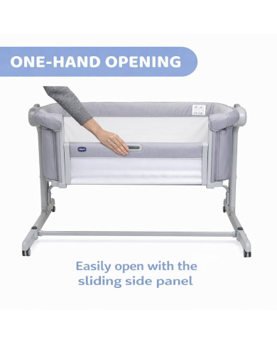 CHICCO NEXT2ME MAGIC EVO LOPŠIUKAS, LIGHT GREY - Komfortas ir Saugumas
