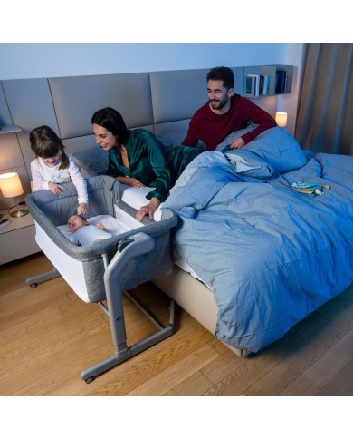 CHICCO NEXT2ME MAGIC EVO LOPŠIUKAS, LIGHT GREY - Komfortas ir Saugumas