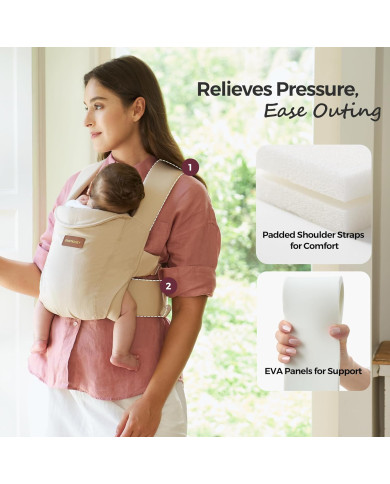 MOMCOZY Ergonominė Kūdikio Nešioklė WEESNUG - Cotton Khaki