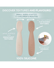 BEABA silikoninių šaukštelių rinkinys +4 mėn., Praline/Clay