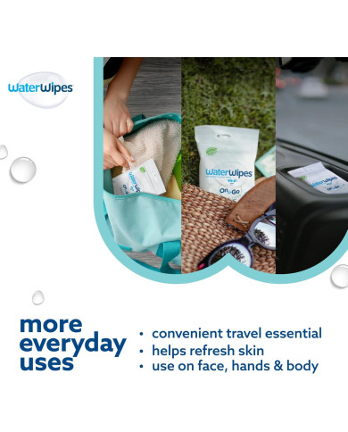 WATERWIPES SENSITIVE+ Drėgnos Servetėlės 8 Pakuotės