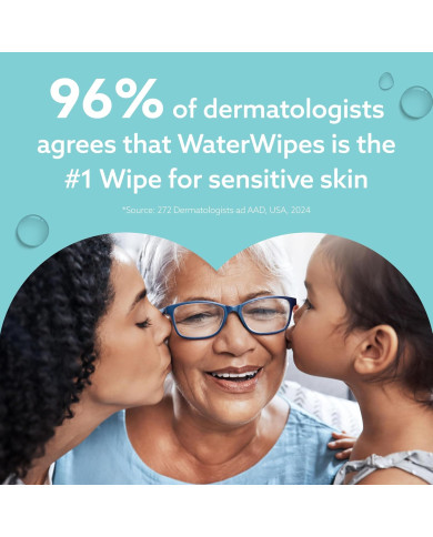 WATERWIPES SENSITIVE+ Drėgnos Servetėlės 8 Pakuotės