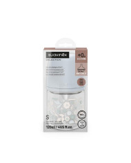 SUAVINEX STIKLINIS ANTI-COLIC BUTELIUKAS SX PRO SU LĖTOS SROVĖS  FIZIOLOGINIU ŽINDUKU, 120 ML, NUO 0 MĖN., WONDERLAND BLUE