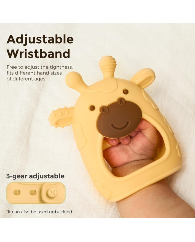 MOMCOZY Silikoninis Kramtukas Kūdikiams, Geltonas