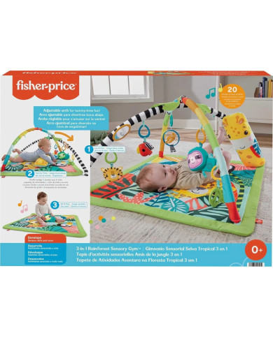 Fisher-Price 3-in-1 Rainforest Sensorinis Lavinamasis Kilimėlis