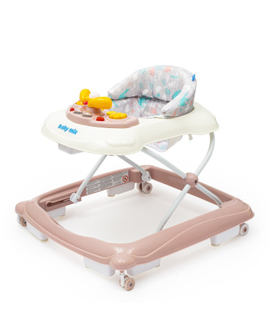 BABY MIX Vaikštynė su Silikoniniais Ratukais, Pink