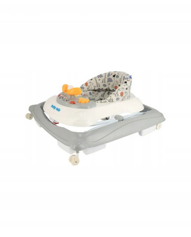 BABY MIX Vaikštynė su silikoniniais ratukais, Grey