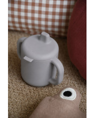 BEABA Silikoninis 2-in-1 Mokomasis Puodelis, Pebble