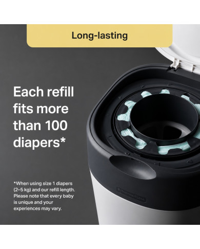 TOMMEE TIPPEE TWIST AND CLICK ADVANCED SAUSKELNIŲ KONTEINERIO IR 12 VNT. KASEČIŲ RINKINYS, WHITE