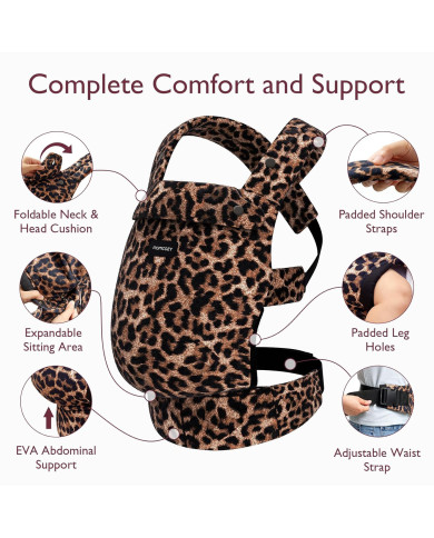 MOMCOZY Ergonominė Kūdikio Nešioklė - Leopardas