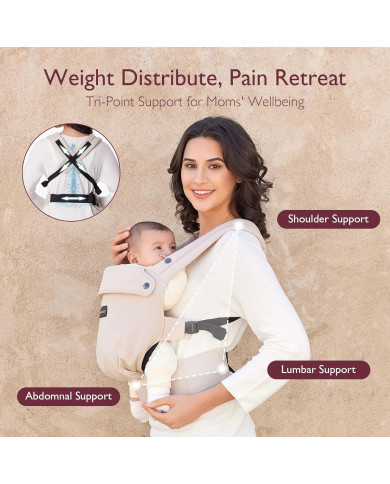 MOMCOZY Ergonominė Kūdikio Nešioklė - Smėlinė