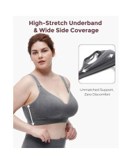 MOMCOZY MEDVILNINĖ MAITINIMO LIEMENĖLĖ DIDESNEI KRŪTINEI BUSTY, PILKA, XL