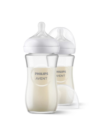 PHILIPS AVENT STIKLINIS 2 VNT.  BUTELIUKŲ RINKINYS NAUJAGIMIUI  NATURAL RESPONSE SCY933