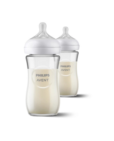 PHILIPS AVENT STIKLINIS 2 VNT.  BUTELIUKŲ RINKINYS NAUJAGIMIUI  NATURAL RESPONSE SCY933