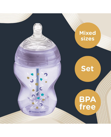TOMMEE TIPPEE ADVANCED ANTI-COLIC MAITINIMO PRADŽIOS RINKINYS, PURPLE