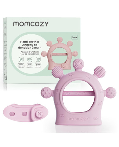 MOMCOZY Silikoninis Kramtukas Kūdikiams, Rožinis