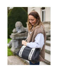 CHILDHOME MOMMY CLUB MAMOS KREPŠYS, SIGNATURE CANVAS BLACK