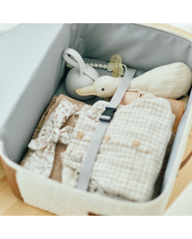 CHILDHOME MINI TRAVELLER VAIKIŠKAS LAGAMINĖLIS, TEDDY OFF WHITE