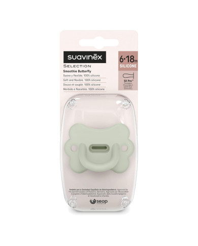 SUAVINEX COLOUR ESSENCE BUTTERFLY FIZIOLOGINIUS ČIULPTULAS SX PRO, 6-18 MĖN., GREEN