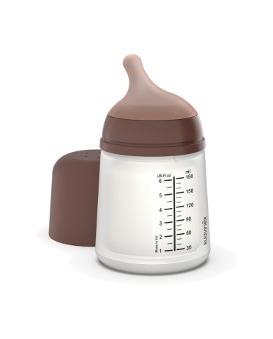 SUAVINEX ZERO ANTI-COLIC buteliukas su reguliuojamos srovės žinduku, 180 ml