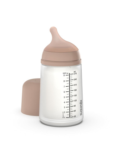 SUAVINEX ZERO ZERO ANTI-COLIC BUTELIUKAS SU VIDUTINĖS SROVĖS ŽINDUKU, 270 ML, NUO +3 MĖN., DEEP