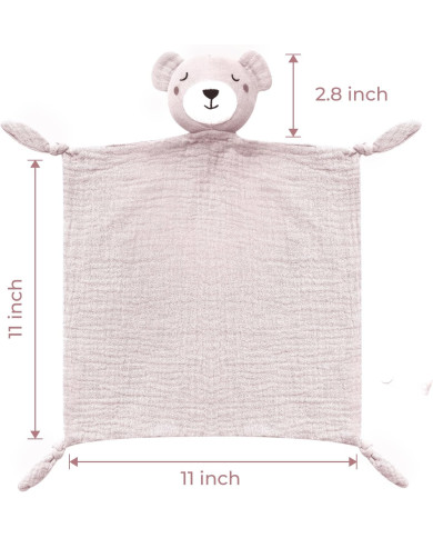 MOMCOZY rožinis medvilninis meškiukas-migdukas kūdikiui