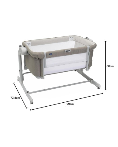 CHICCO NEXT2ME MAGIC EVO Lopšiukas Beige - Komfortas ir Saugumas