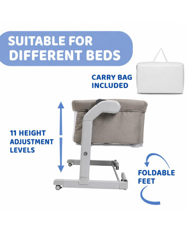 CHICCO NEXT2ME MAGIC EVO Lopšiukas Beige - Komfortas ir Saugumas