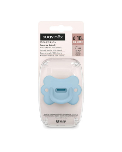 SUAVINEX COLOUR ESSENCE BUTTERFLY FIZIOLOGINIS ČIULPTUKAS SX PRO, 6-18 MĖN., BLUE