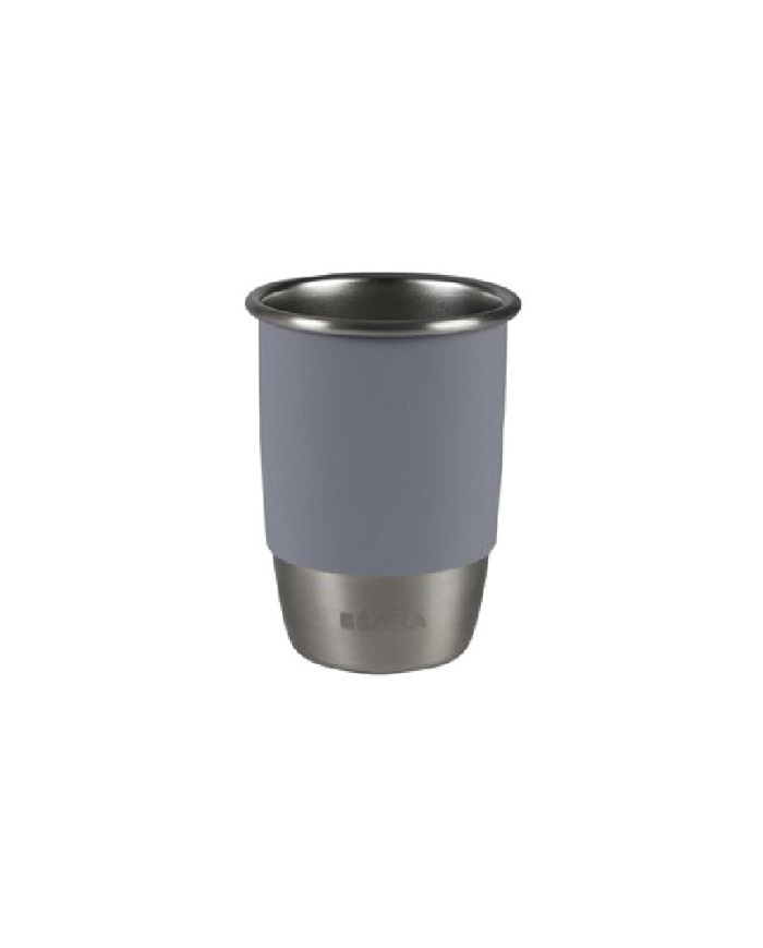 BEABA NERŪDIJANČIO PLIENO MOKOMASIS PUODELIS CLICK AND DRINK 240 ML PEBBLE