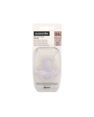 SUAVINEX FIZIOLOGINIS, SILIKONINIS ČIULPTUKAS SX PRO, 0-6 MĖN., LAVENDER