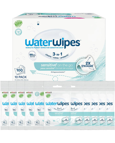 WATERWIPES Sensitive+ drėgnos servetėlės, 100 vnt.