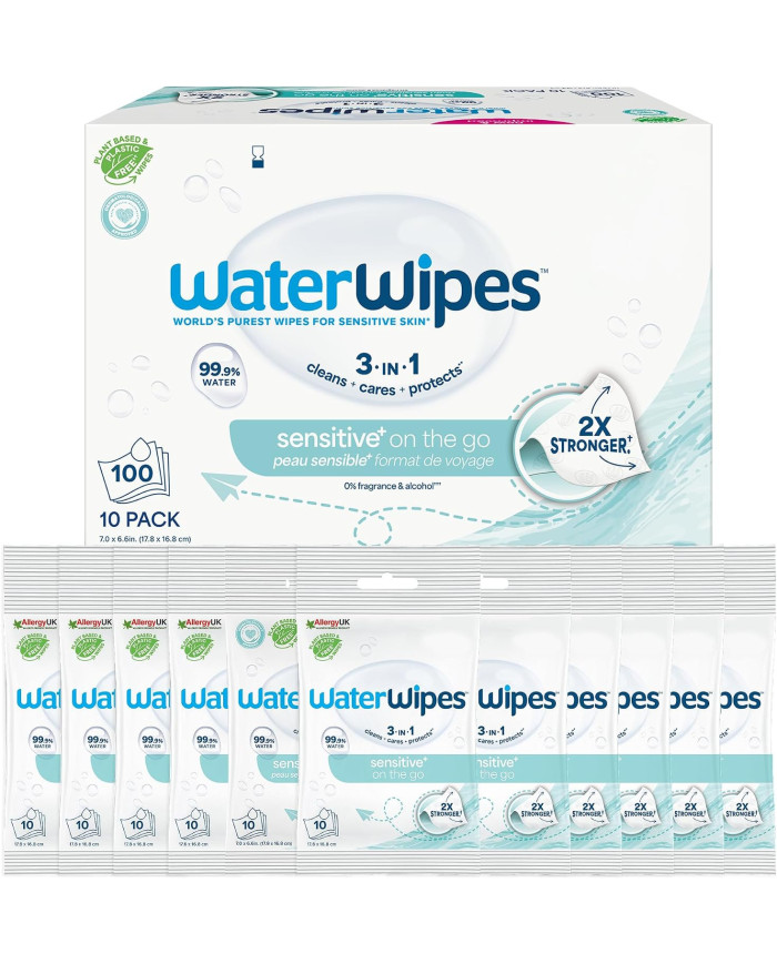 WATERWIPES Sensitive+ drėgnos servetėlės, 100 vnt.