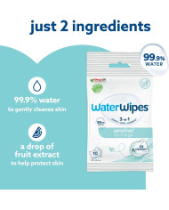 WATERWIPES Sensitive+ drėgnos servetėlės, 100 vnt.