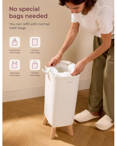 MOMCOZY sauskelnų konteineris su triguba kvapų izoliacija