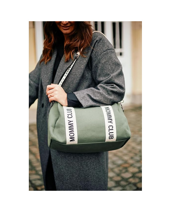 CHILDHOME MOMMY CLUB MAMOS KREPŠYS, SIGNATURE CANVAS GREEN
