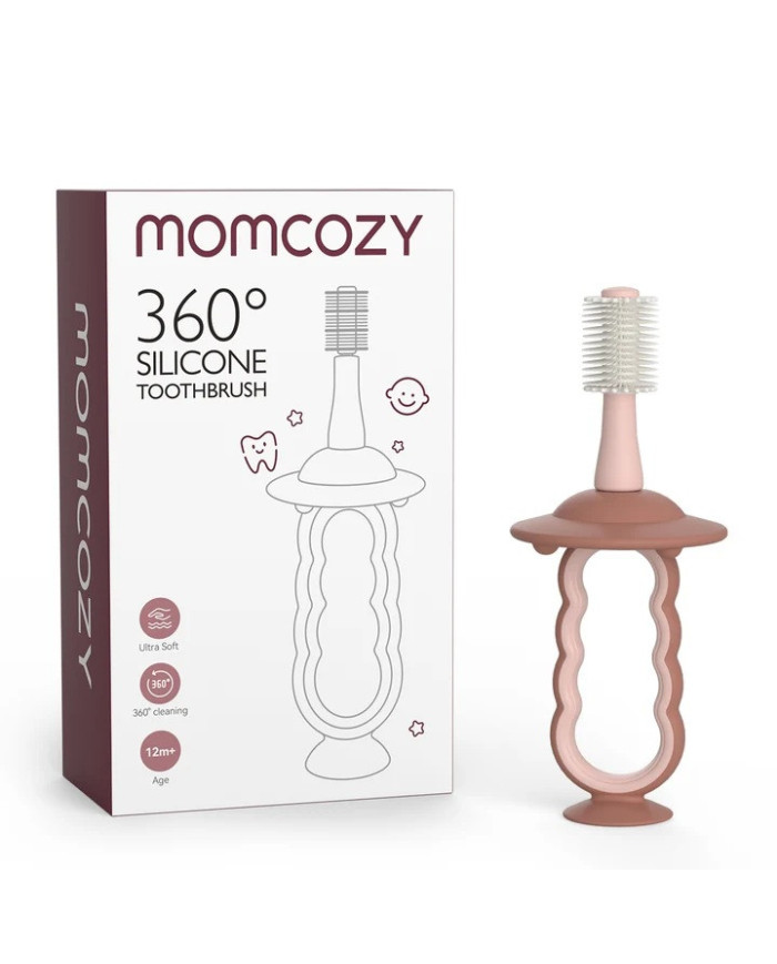 Momcozy 360° kūdikių dantų šepetėlis, rožinis