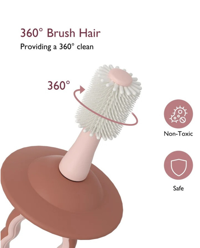 Momcozy 360° kūdikių dantų šepetėlis, rožinis