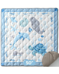 MOMCOZY kūdikių žaidimų kilimėlis „Blue Ocean“ 127x127 cm