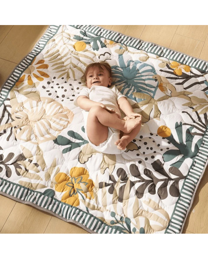 MOMCOZY Green Forest kūdikių žaidimų kilimėlis 127 × 127 cm