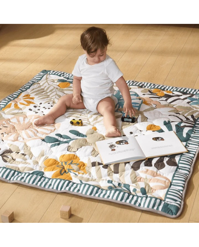 MOMCOZY Green Forest kūdikių žaidimų kilimėlis 127 × 127 cm