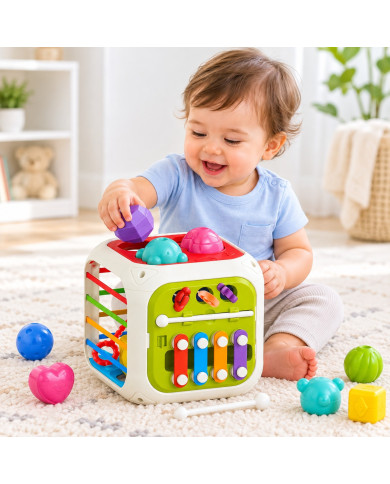 KIZMEE Montessori edukacinis žaislas kubas 7 IN 1