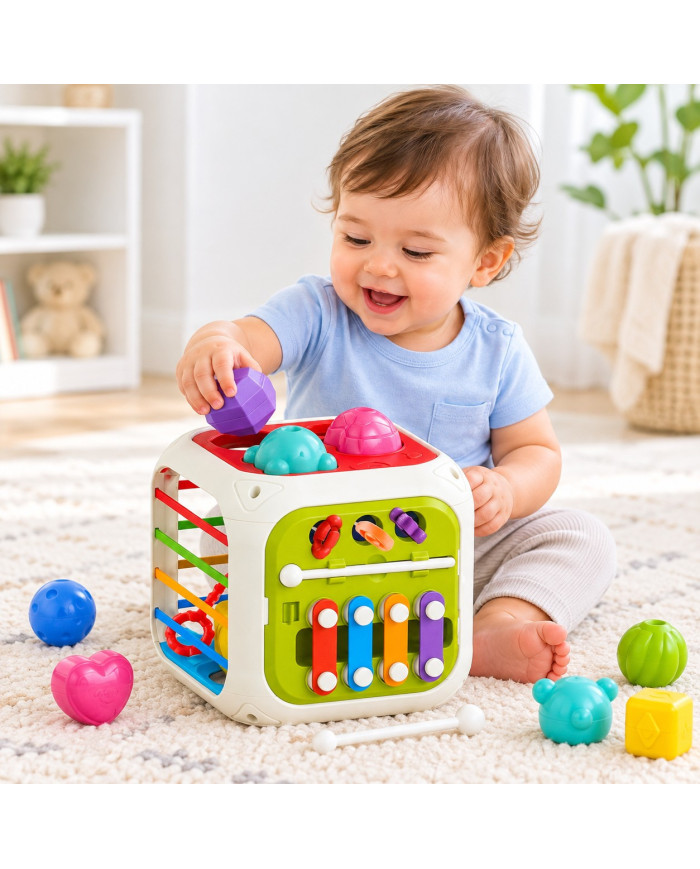 KIZMEE Montessori edukacinis žaislas kubas 7 IN 1